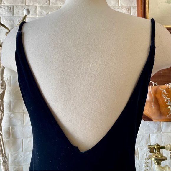 Vintage 90s Y2K Zum Zum Bias Cut Asymmetrical Velvet + Chiffon Formal Slip Gown - Picture 13 of 17